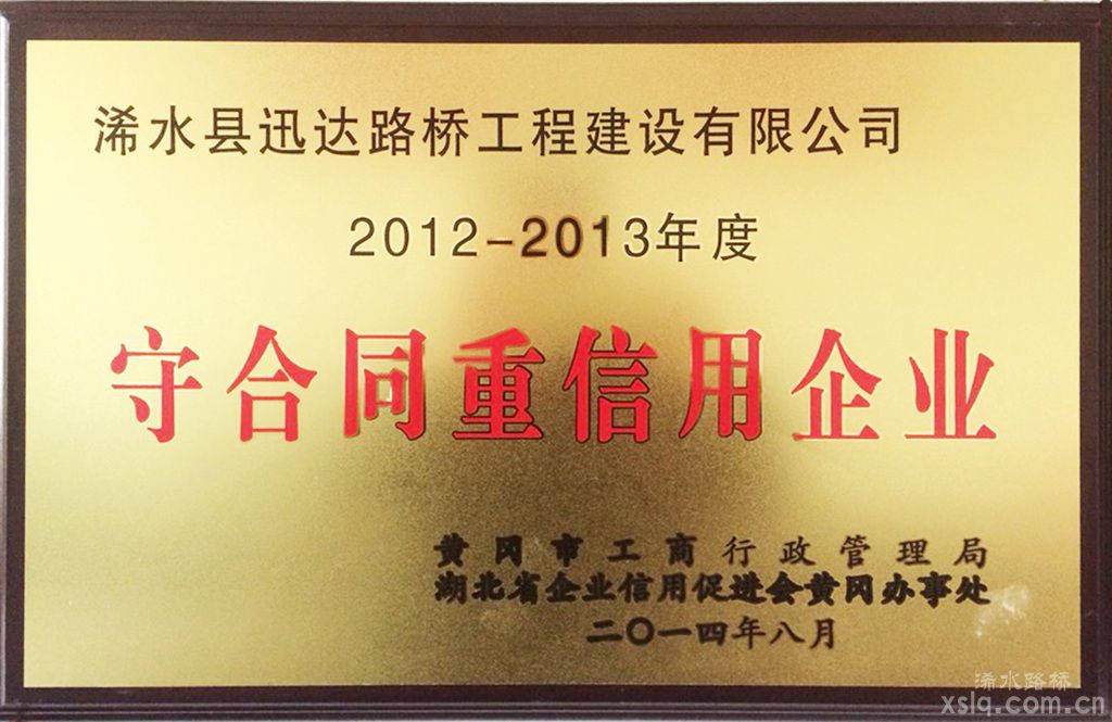 2012－2013年度市級(jí)守合同重信用企業(yè)