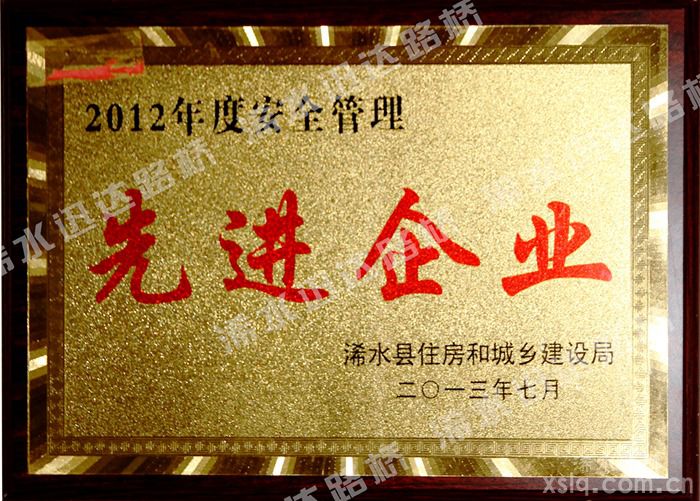 2012年度安全管理先進企業(yè)