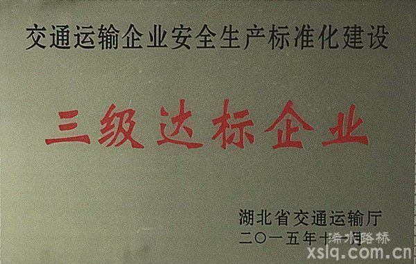 2015年省交通運(yùn)輸企業(yè)安全生產(chǎn)標(biāo)準(zhǔn)化建設(shè)：三級(jí)達(dá)標(biāo)企業(yè)