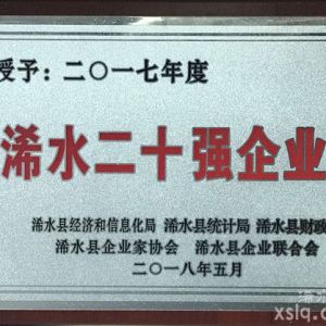 2017年度：浠水二十強(qiáng)企業(yè)